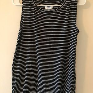 Striped open back tank top super comfy